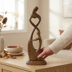 Hand Carved Heart Connection Statue for Mother's Day Gift