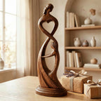 Hand Carved Heart Connection Statue for Mother's Day Gift