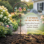 🌸 4-Color Metal Lily of the Valley Garden Stake | Rustic Floral Sculpture